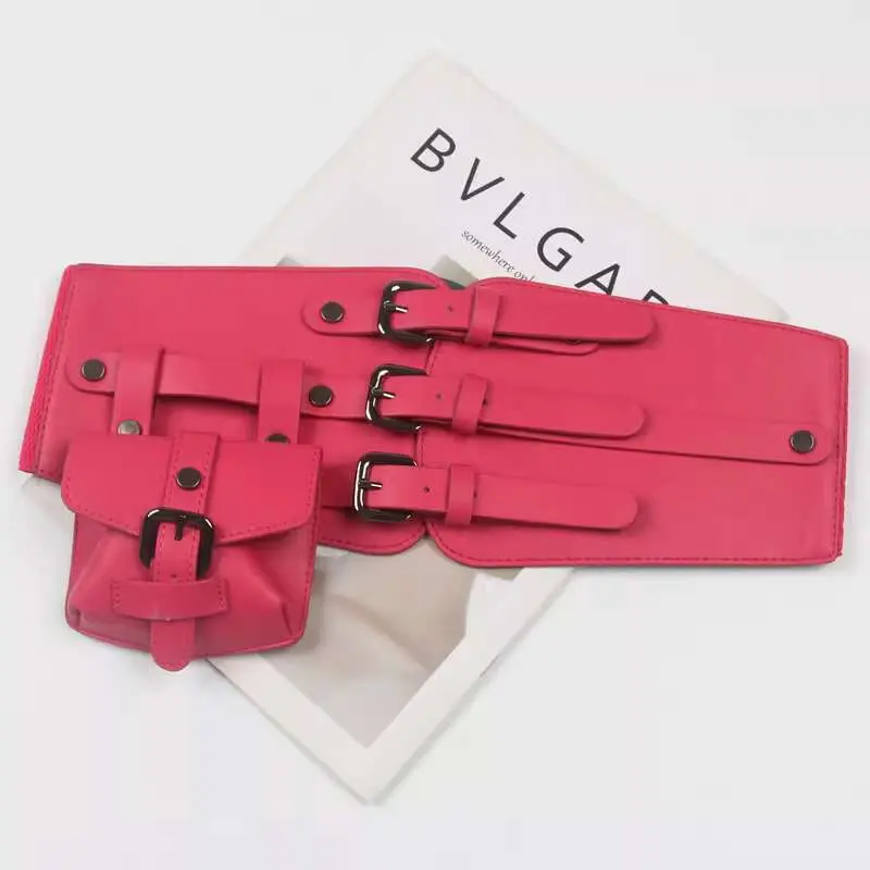 IEFB New Fashion Decoration Belts Waist Bag PU Leather Wide Corset Men Suit Women Dress Trendy Performance Adult Child 9W2002
