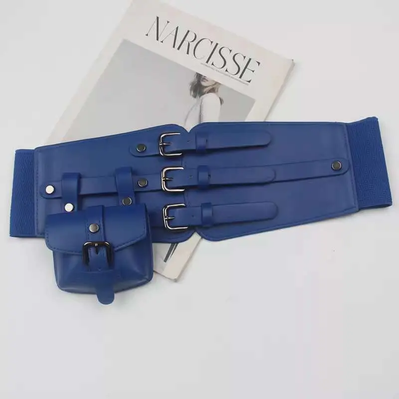 IEFB New Fashion Decoration Belts Waist Bag PU Leather Wide Corset Men Suit Women Dress Trendy Performance Adult Child 9W2002