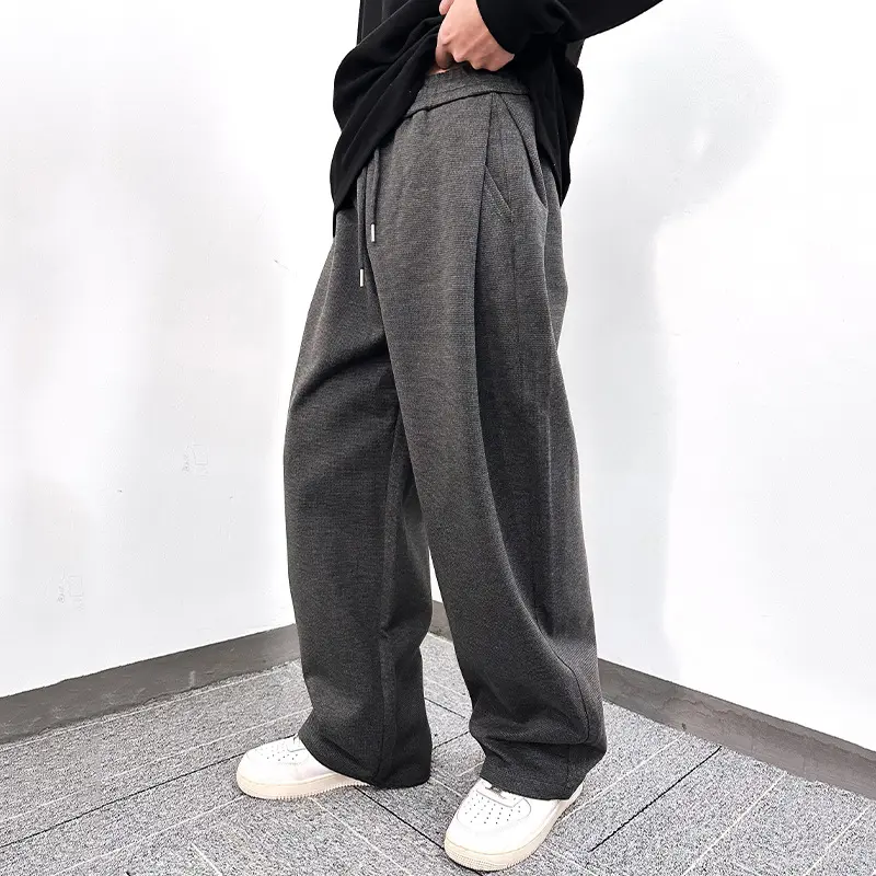 IEFB Men's Sweatpants Lace Up Design New Summer American Style Loose Solid Color Trendy Sanitary Pants Male Trousers 9W1742