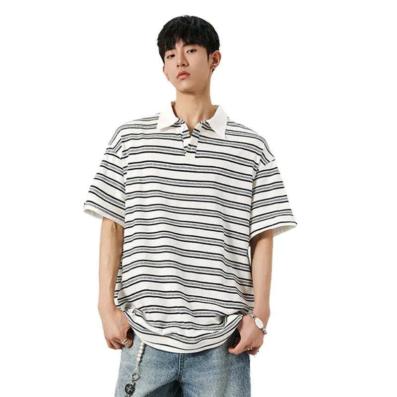 IEFB Men's Short Sleeve T-shirts New Summer Korean Contrast Color Striped  Fake Two-Piece Tide Lapel Pullover Male Tees 9W1944