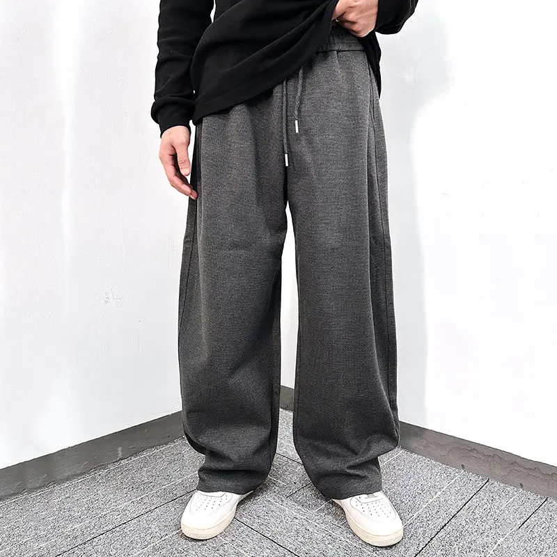 IEFB Men's Sweatpants Lace Up Design New Summer American Style Loose Solid Color Trendy Sanitary Pants Male Trousers 9W1742
