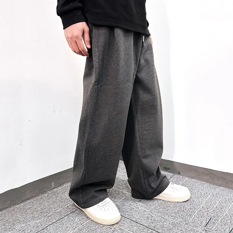 IEFB Men's Sweatpants Lace Up Design New Summer American Style Loose Solid Color Trendy Sanitary Pants Male Trousers 9W1742