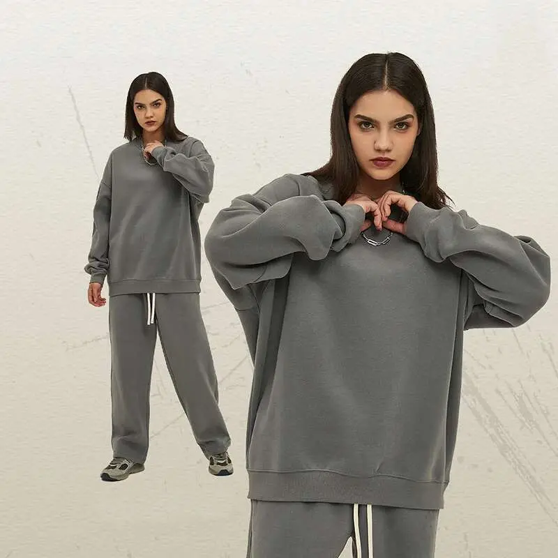 IEFB Male Sweatshirt Sweatpants Two-piece Set Pullover Round Collar Long Sleeve Top Straight Pants Spring Fashion Tide 9W128