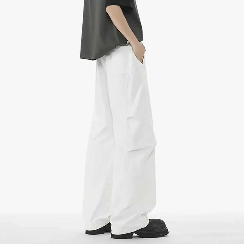 IEFB Summer Men's Casual Pants Splicing Solid Color Curved Knife Clothing Male American Floor Length Design Trousers 9W1391