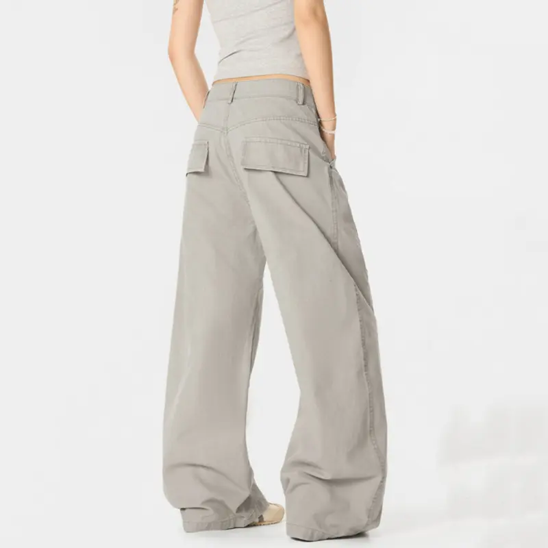 IEFB New Summer Men Casual Pants Solid Color Straight Deconstruction Bottom Loose Wide Leg Male Cleanfit Trousers Simple 9W2757