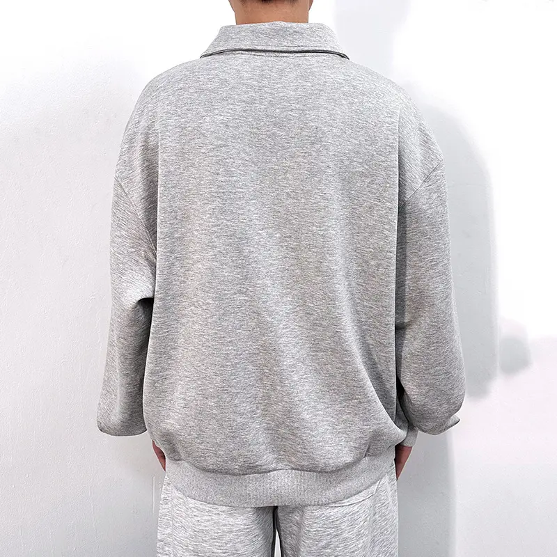 IEFB Men's Sweatshirts New Korean Style Semi Open Button Lapel Design Hoodless Trendy Male New Fashion Long Sleeve Top 9W1829