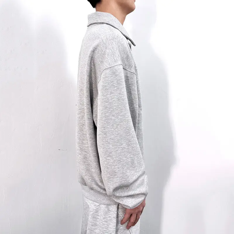IEFB Men's Sweatshirts New Korean Style Semi Open Button Lapel Design Hoodless Trendy Male New Fashion Long Sleeve Top 9W1829