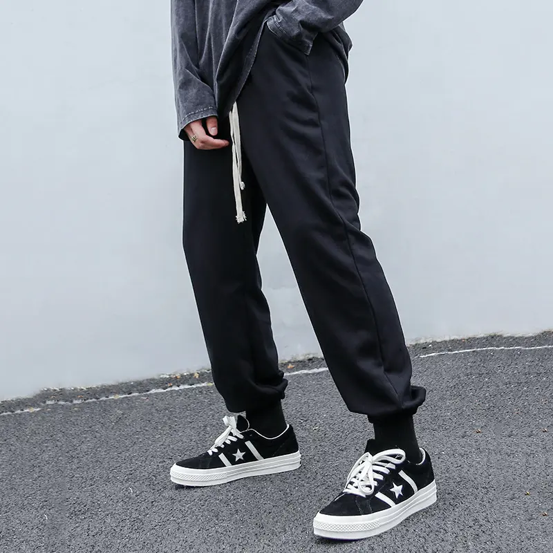 IEFB Men's Sweatpants New Casual Pants Solid Color Korean Style Fashion Elastic Waist Trendy Straight Leg Male Trousers 9W1746