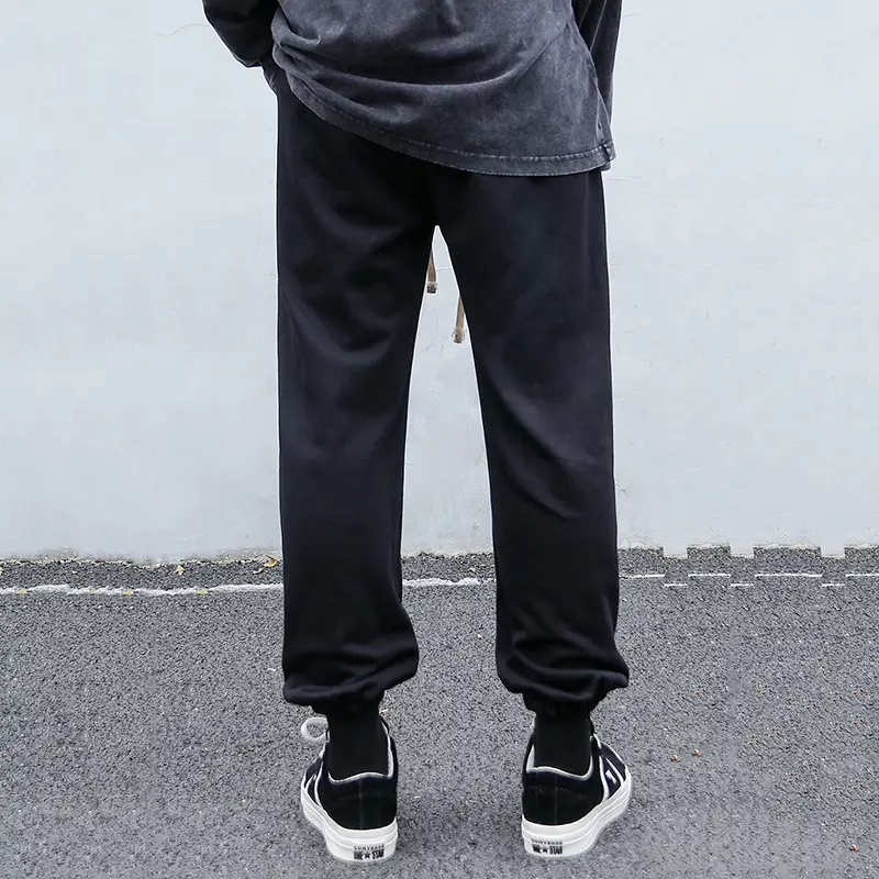IEFB Men's Sweatpants New Casual Pants Solid Color Korean Style Fashion Elastic Waist Trendy Straight Leg Male Trousers 9W1746