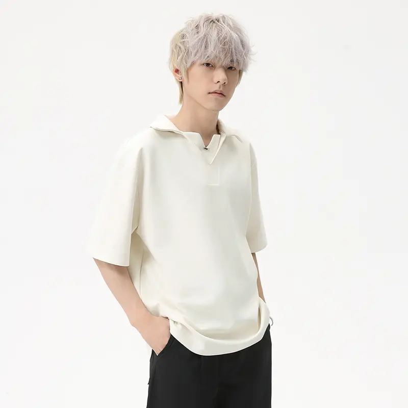 IEFB Fake Two-piece Design Men's T-shirts Turn-down Collar Short Sleeve New Summer Loose Male Contrast Color Tops Simple 9W2472