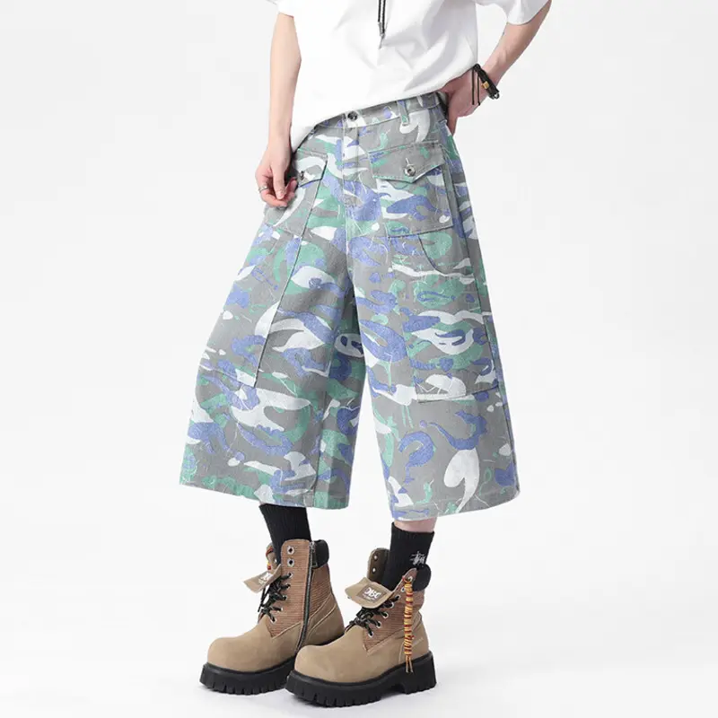 IEFB Niche Design Men's Casual Cargo Shorts Camouflage Muli-pocket New Summer Loose Straight Wide Leg Male Bottom Tide 9W2774