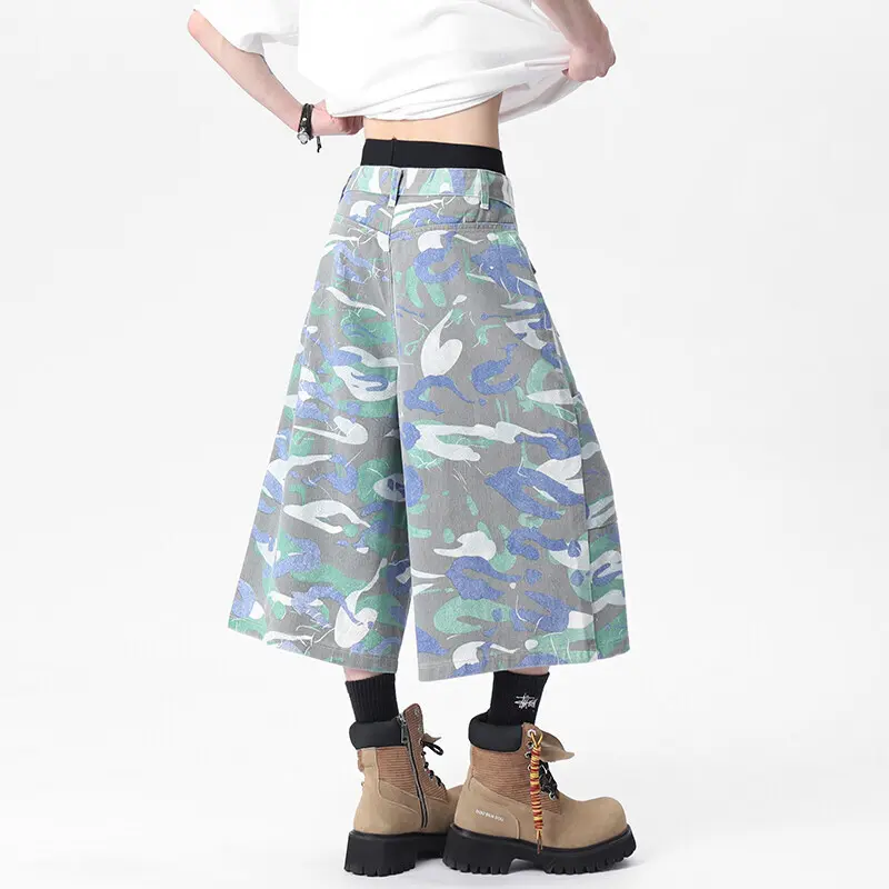 IEFB Niche Design Men's Casual Cargo Shorts Camouflage Muli-pocket New Summer Loose Straight Wide Leg Male Bottom Tide 9W2774