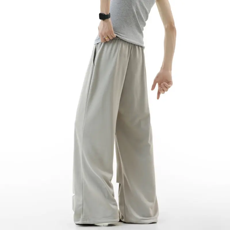IEFB Casual Sweatpants Summer Men's Bottoms Elastic Waist Wide Leg Trousers 2025 New Fashion Pants Hole Niche Design 9W3930