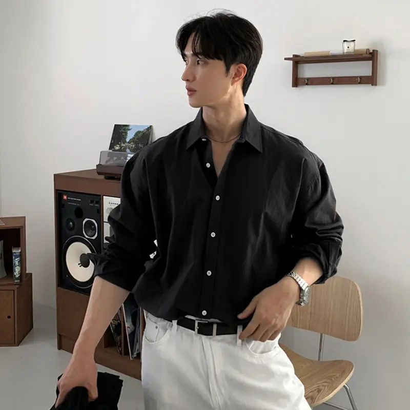 IEFB Men's Shirts Long Sleeve New Korean Simple Niche Design Solid Color Single Breasted Spring Male Causal Clothing 9W1982