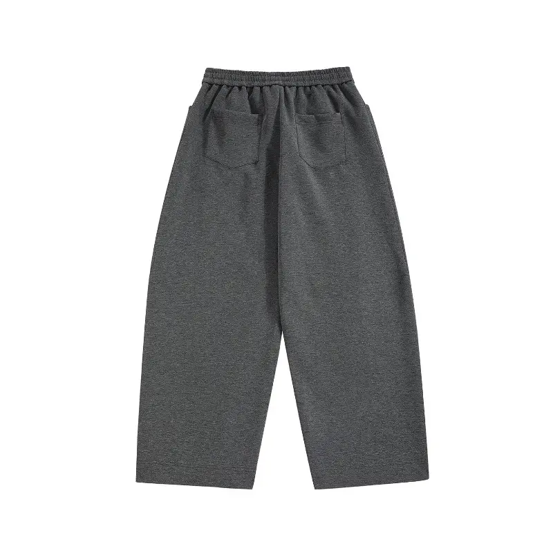 IEFB Men's Casual Pants New American Style Solid Color Sweatpants Straight Wide Leg Elastic Waist Trendy Male Trousers 9W1767