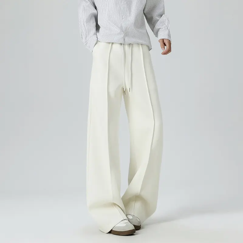 IEFB Sample Men Sweatpants Casual Loose Solid Color Straight Sport Pants Elastic Waist Lace-up Men's Trousers New Trendy 9W3293