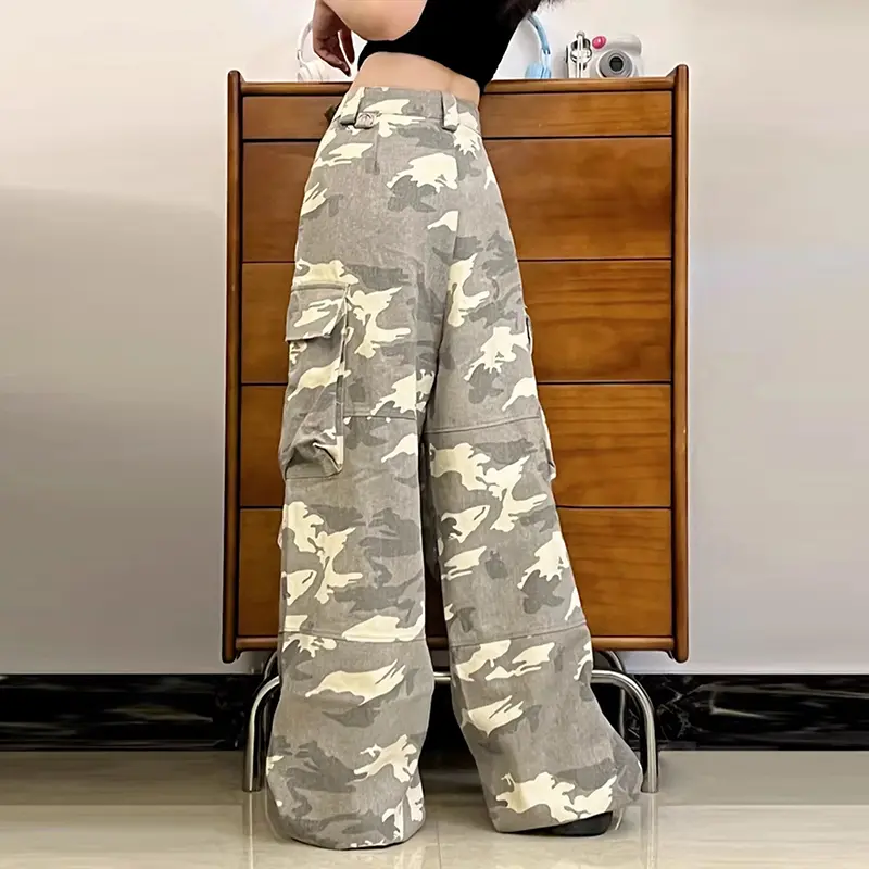 IEFB Men's Cargo Pants New High Street Trendy Straight Leg Multi Pockets Design Patchwork Loose Male Summer Bottoms 9W1956