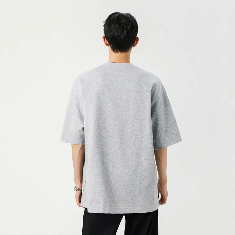 IEFB Men's T-shirts Short Sleeve New Summer Kroean Style Flanging Design Round Neck Solid Color Simple Male Pullover Tees 9W2129