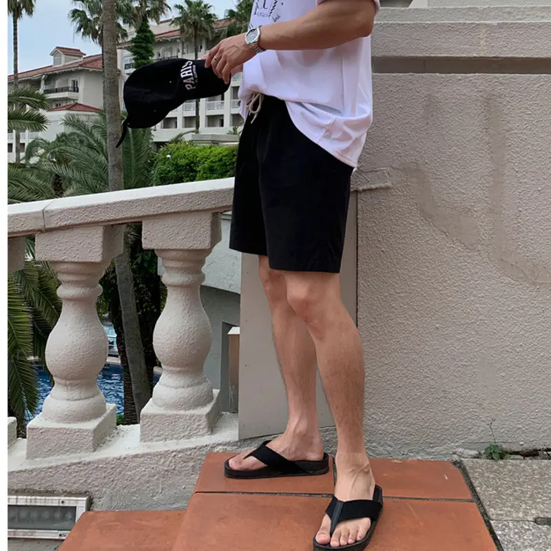 IEFB Men's Casual Shorts New Summer Kroean Style Solid Color Simple Trendy Elastic Waist Male Straight Leg Male Bottoms 9W2037