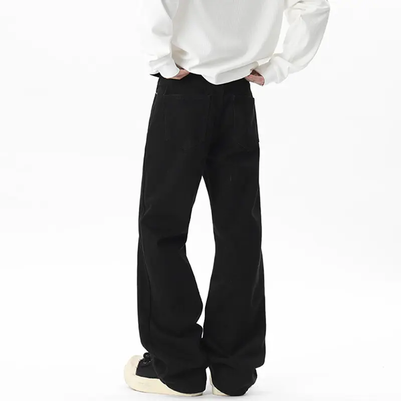 IEFB Men's Jeans Straight Wide Leg Chic New Summer American Style Solid Color High Street Trendy Male Handsome Bottoms 9W2061