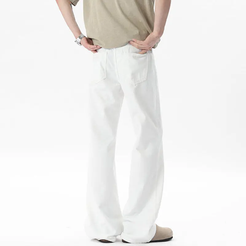 IEFB Men's Jeans Straight Wide Leg Chic New Summer American Style Solid Color High Street Trendy Male Handsome Bottoms 9W2061