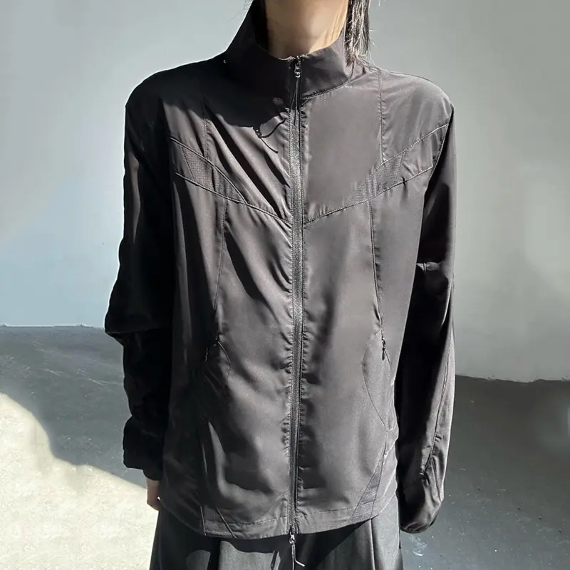 IEFB Korean Style Men's Stand Collar Jackets Stand Collar Solid Color Zipper Sun-protective Clothing Male Coats Simple 9W2950