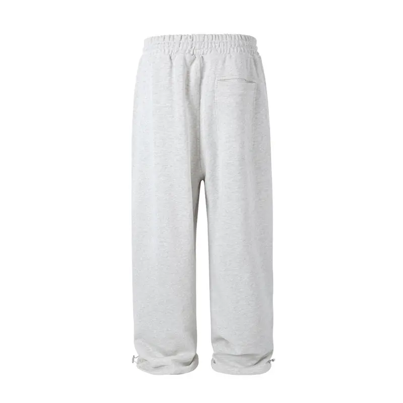IEFB Korean Style Men's Sweatpants Solid Color Drawstring Straight Trousers Wide Leg Elastic Waist Loose Male Bottom New 9W2639