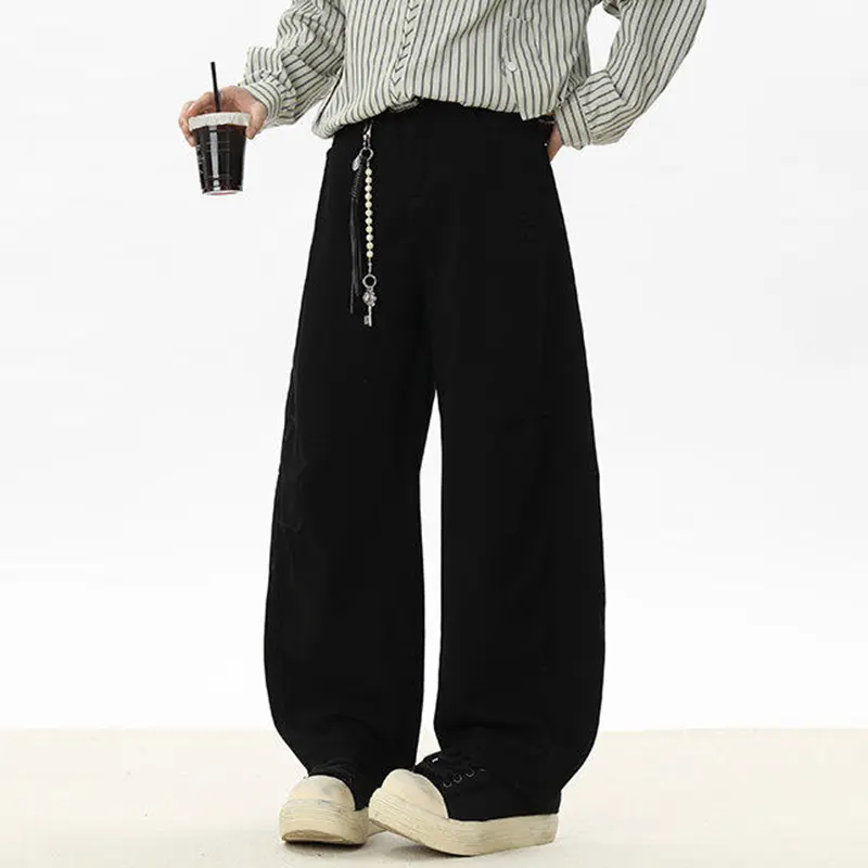 IEFB Washed Male Casual Pants American Style Men's Wear Solid Color Loose Fitting Summer New Fashion Tide Trousers 9W2299