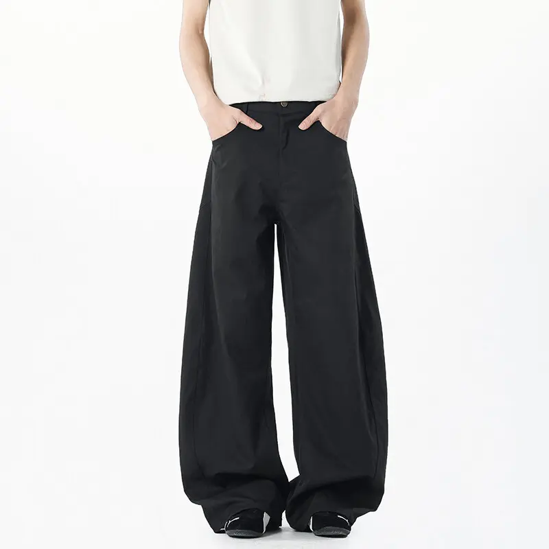 IEFB Men' Causal Pants New Korean Style Straight Wide Leg Stylish Handsome Solid Color Trendy Male Loose Bottoms Summer 9W1881