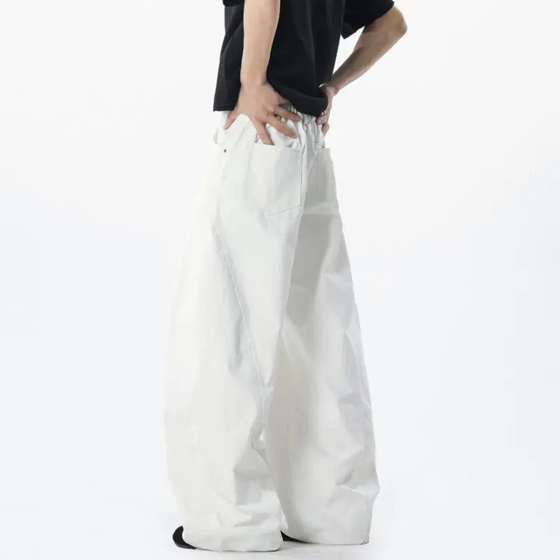 IEFB Men' Causal Pants New Korean Style Straight Wide Leg Stylish Handsome Solid Color Trendy Male Loose Bottoms Summer 9W1881