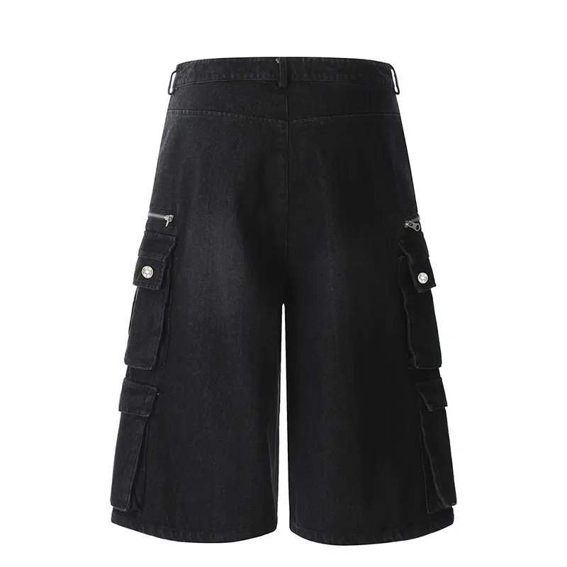 IEFB Men's Fashion Trend Multi Pockets Denim Shorts Summer New American Style Loose Male Jorts Streetwear Bottoms CPG2969