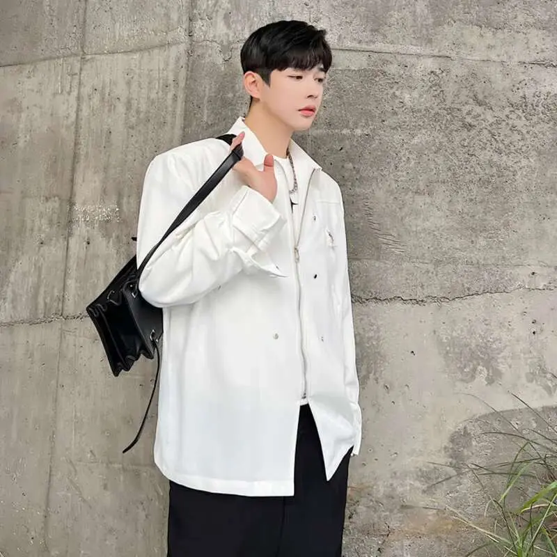 IEFB Male Shirts New Trendy Long Sleeve Men Shirt Multi Zipper Design Loose Casual Men's Single Breasted Clothing Trend 9W1400