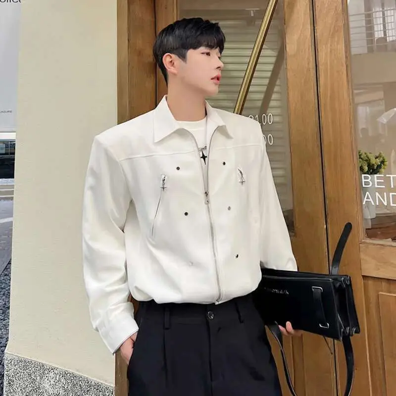 IEFB Male Shirts New Trendy Long Sleeve Men Shirt Multi Zipper Design Loose Casual Men's Single Breasted Clothing Trend 9W1400
