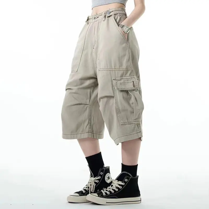 IEFB Men's Causal Cargo Pants New American Style Threedimensional Pocket Design Straight Leg Stylish Male Loose Bottoms 9W1859