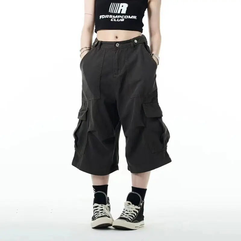 IEFB Men's Causal Cargo Pants New American Style Threedimensional Pocket Design Straight Leg Stylish Male Loose Bottoms 9W1859