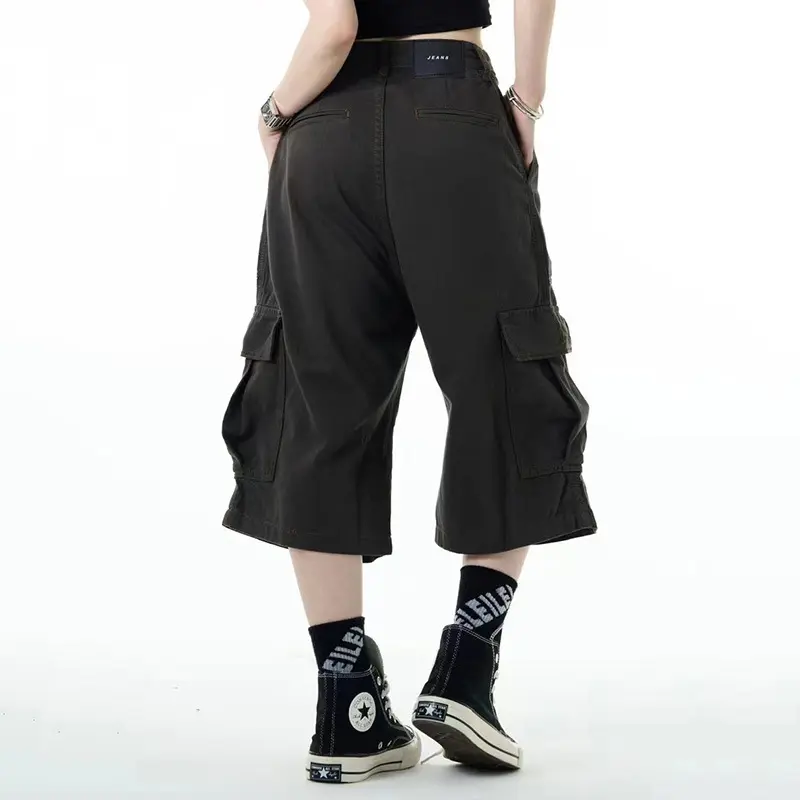 IEFB Men's Causal Cargo Pants New American Style Threedimensional Pocket Design Straight Leg Stylish Male Loose Bottoms 9W1859