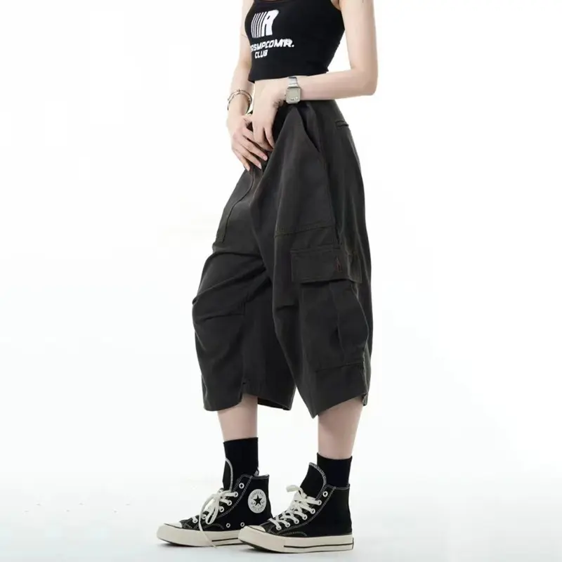 IEFB Men's Causal Cargo Pants New American Style Threedimensional Pocket Design Straight Leg Stylish Male Loose Bottoms 9W1859