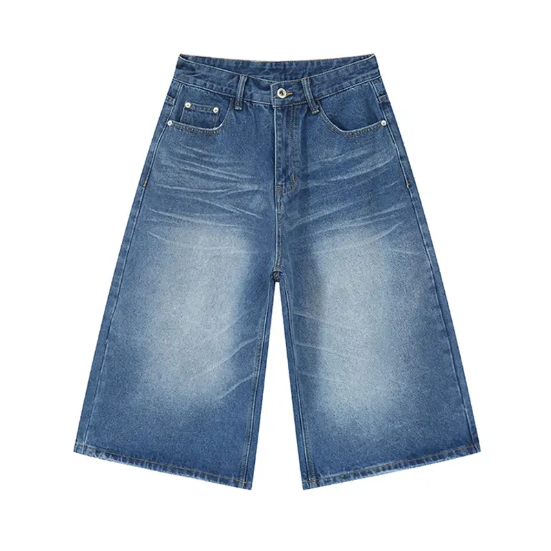 IEFB High Street Men's Wear Denim Shorts Straight Knee Length Pants Summer Men Jeans New Fashion Casual Men's Clothing 9C5970