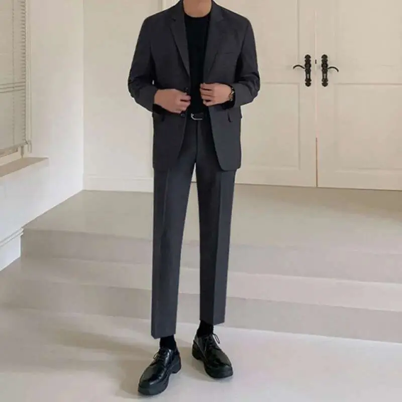 IEFB Two-piece Set Casual Suit Men's Spring New Korean Style Loose Fitting Formal Suit Coat Business Straight Pant 9C1649