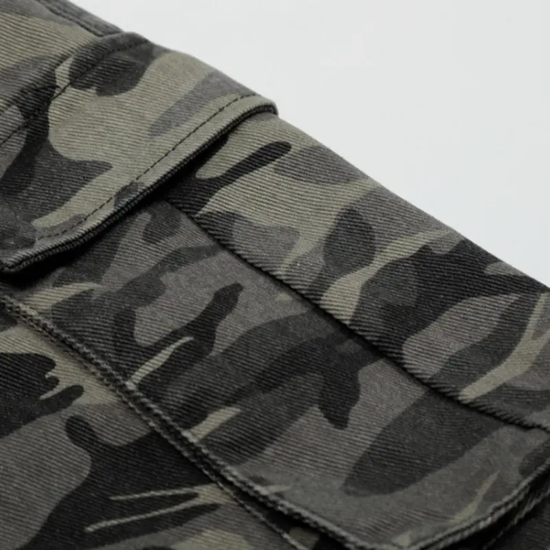 IEFB Streetwear Trendy American Camouflage Male Shorts Wide Tube Casual Pants Over Knee Length Multiple Pockets Design 9W2632