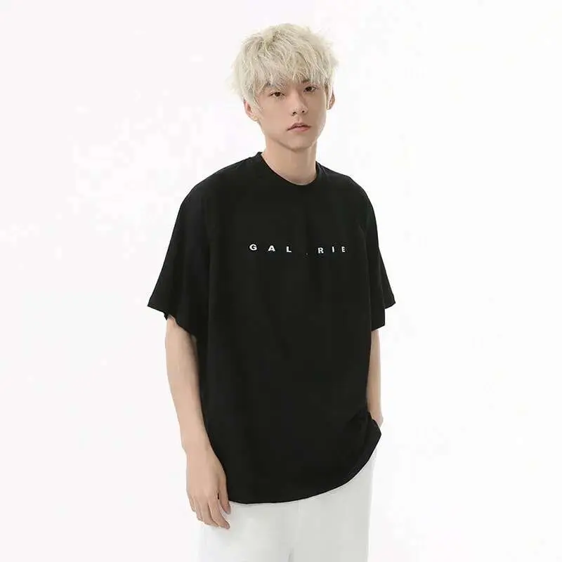 IEFB Men's Short Sleeve T-shirts New Korean Summer Solid Color Deisgn Letter Embroidered Stylish Loose Pullover Male Top 9W1599