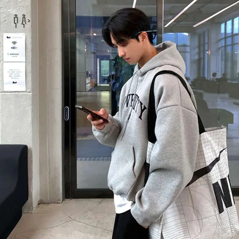 IEFB Men's Sweatshirts Letter Embroidered Hooded Sweatshirt New Spring Loose Pullover Hoodies Korean New Trendy Top 9W1453