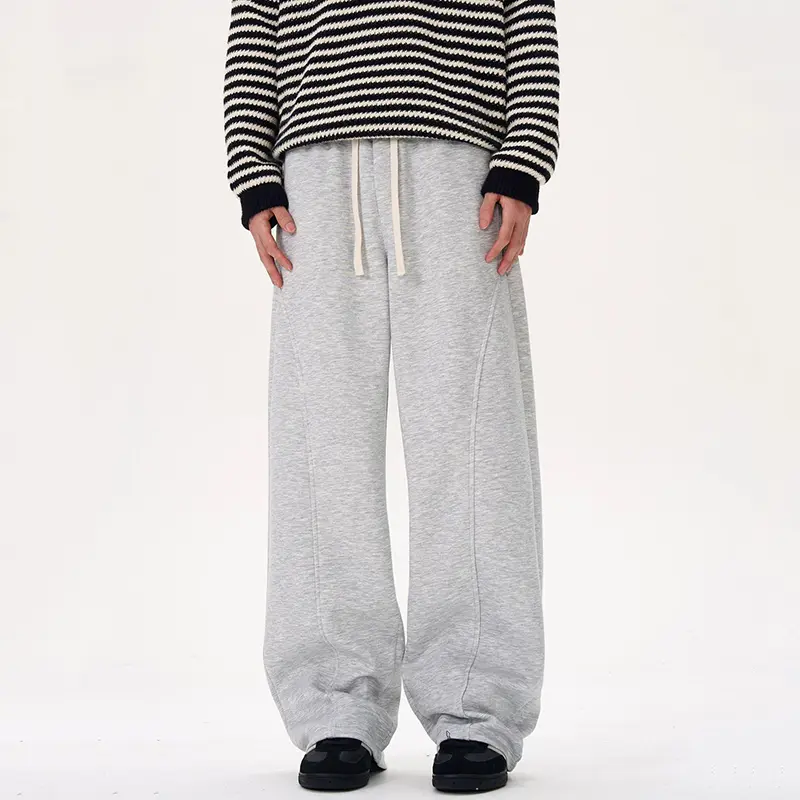 IEFB Men's Sweatpants Solid Color Lace-up Curved Knife Pants Summer New Stylish Male Trousers Simple Trend 2025 Bottoms 9W2543