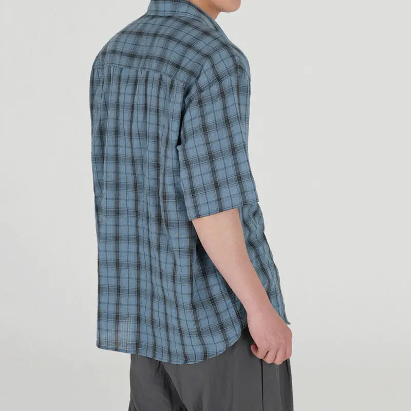 IEFB New Summer Male Short Sleeve Shirts Casual Plaid Shirt Korean Single Breasted Handsome Trendy Men's Clothing 9W1632