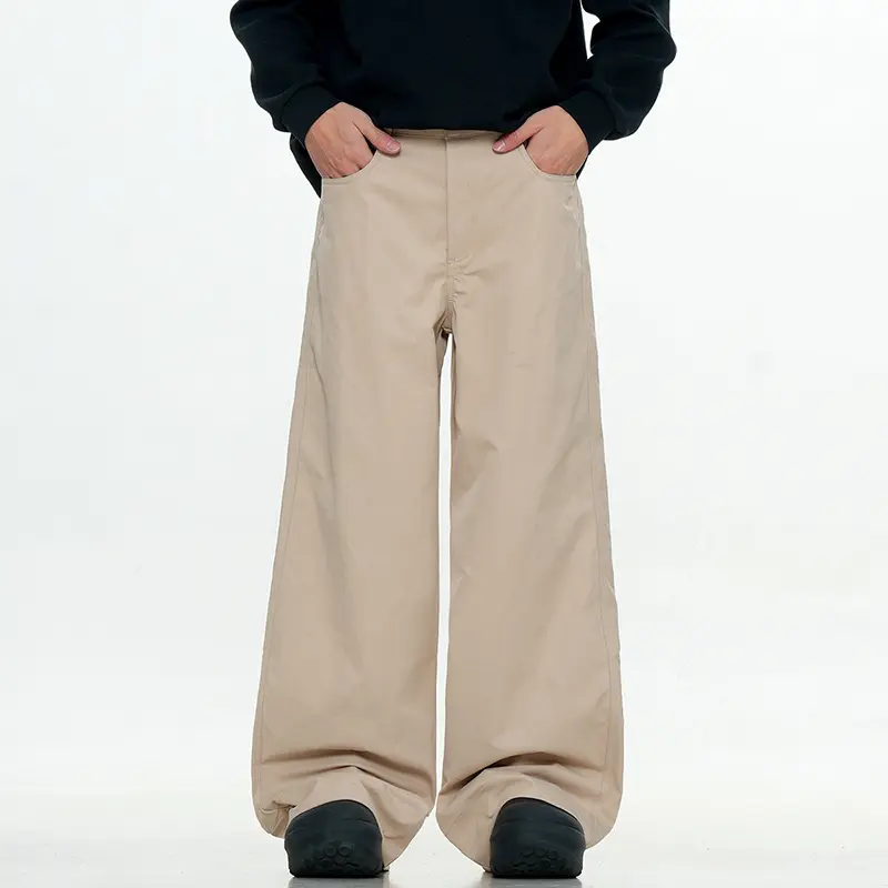 IEFB Men's Cargo Pants New  American High Street Drawstring Design Micro Flared Trendy Elastic Waist Male Bottoms Summer 9W1948