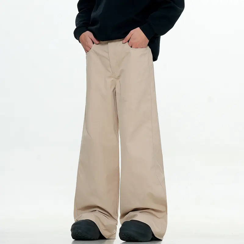 IEFB Men's Cargo Pants New  American High Street Drawstring Design Micro Flared Trendy Elastic Waist Male Bottoms Summer 9W1948