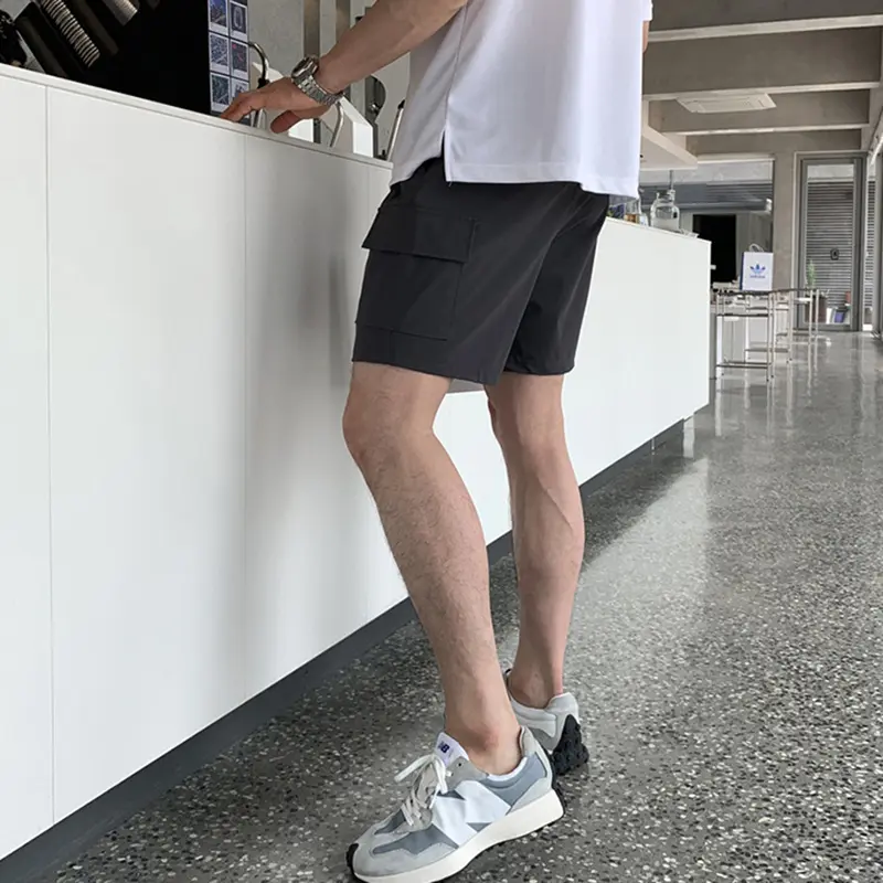 IEFB Men's Cargo Shorts New Summer Straight Leg Stylish Solidc Color Simple Chic Elastic Waist Fashion Male Clothing 9W1979