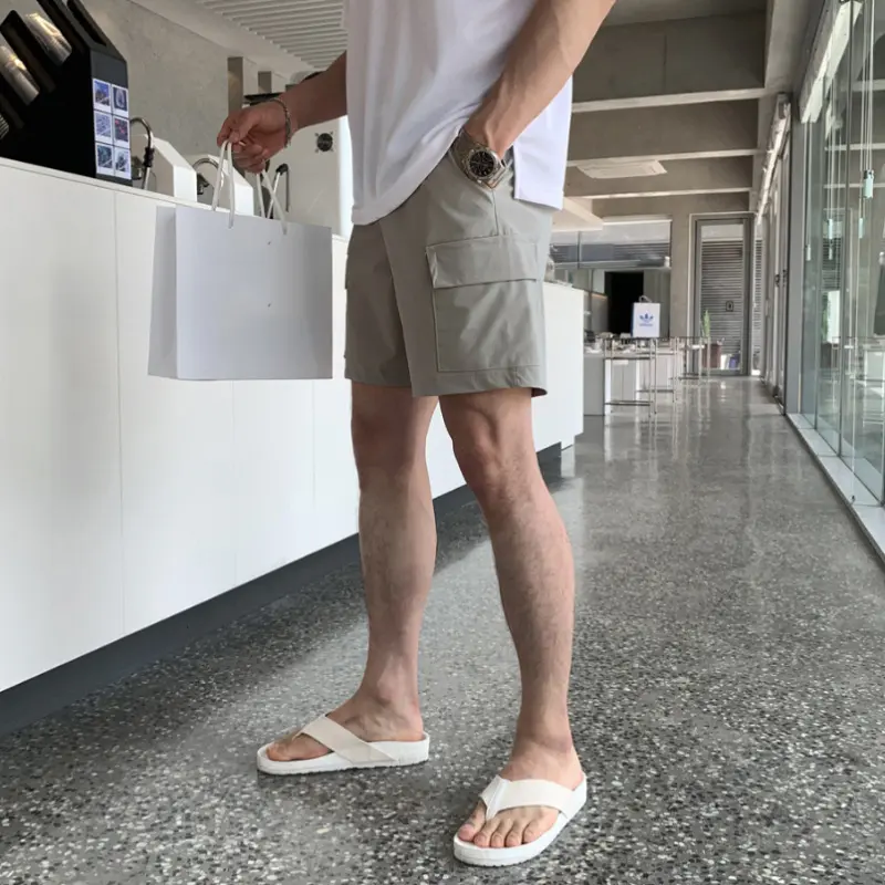 IEFB Men's Cargo Shorts New Summer Straight Leg Stylish Solidc Color Simple Chic Elastic Waist Fashion Male Clothing 9W1979