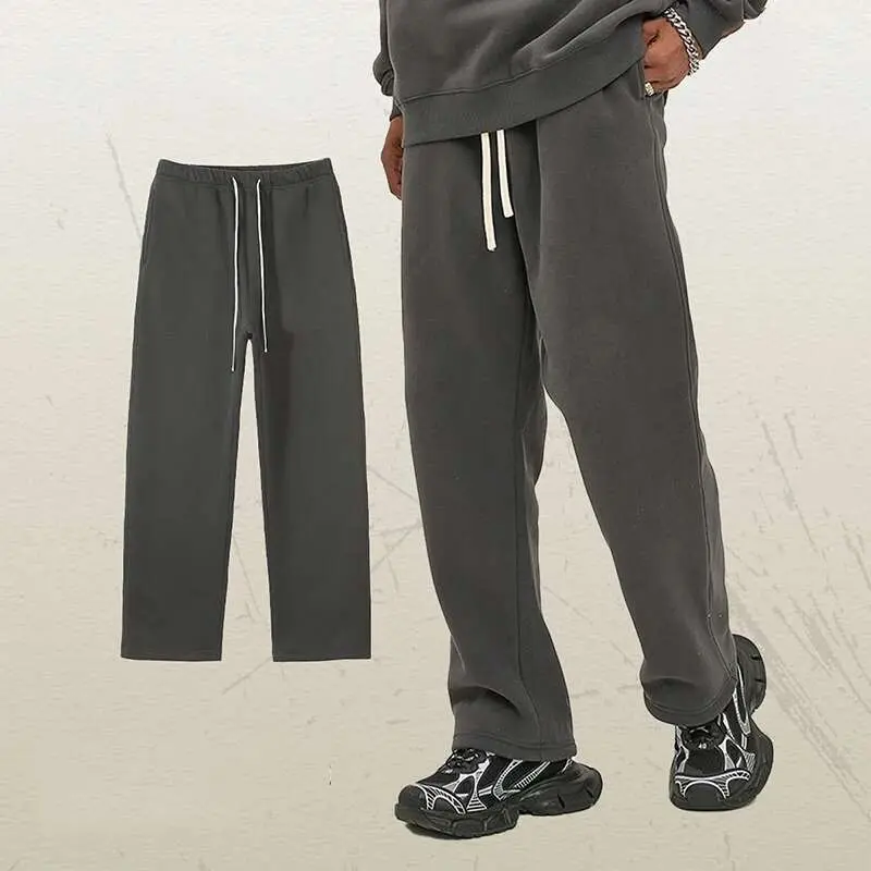 IEFB Two-piece Set Male Sweatshirt Sweatpants Spring Fashion Tide Pullover Round Collar Long Sleeve Top Straight Pants 9W128