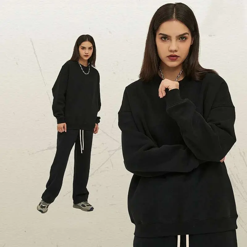 IEFB Two-piece Set Male Sweatshirt Sweatpants Spring Fashion Tide Pullover Round Collar Long Sleeve Top Straight Pants 9W128